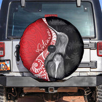 New Zealand Aotearoa Spare Tire Cover Kiwi Fern Maori Pattern Red Version
