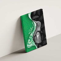 New Zealand Aotearoa Canvas Wall Art Kiwi Fern Maori Pattern Green Version
