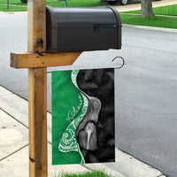 New Zealand Aotearoa Garden Flag Kiwi Fern Maori Pattern Green Version