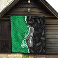 New Zealand Aotearoa Quilt Kiwi Fern Maori Pattern Green Version