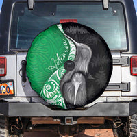 New Zealand Aotearoa Spare Tire Cover Kiwi Fern Maori Pattern Green Version