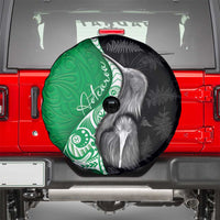 New Zealand Aotearoa Spare Tire Cover Kiwi Fern Maori Pattern Green Version