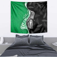 New Zealand Aotearoa Tapestry Kiwi Fern Maori Pattern Green Version