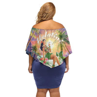 Aloha Hawaii Off Shoulder Short Dress Hula Martini Tropical Vibes LT05 - Polynesian Pride