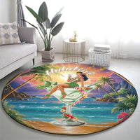 Aloha Hawaii Round Carpet Hula Martini Tropical Vibes LT05 - Polynesian Pride