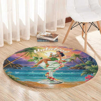 Aloha Hawaii Round Carpet Hula Martini Tropical Vibes LT05 - Polynesian Pride