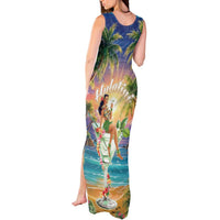 Aloha Hawaii Tank Maxi Dress Hula Martini Tropical Vibes LT05 - Polynesian Pride