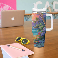 Aloha Hawaii Tumbler With Handle Hula Martini Tropical Vibes - Polynesian Pride