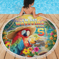 Hawaii Parrot Beach Blanket Im Not Waiting Till 5 Oclock - Polynesian Pride