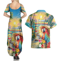Hawaii Parrot Couples Matching Summer Maxi Dress and Hawaiian Shirt Im Not Waiting Till 5 Oclock - Polynesian Pride