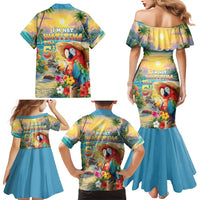 Hawaii Parrot Family Matching Mermaid Dress and Hawaiian Shirt Im Not Waiting Till 5 Oclock