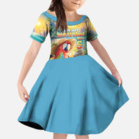 Hawaii Parrot Family Matching Off The Shoulder Long Sleeve Dress and Hawaiian Shirt Im Not Waiting Till 5 Oclock