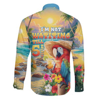Hawaii Parrot Family Matching Off The Shoulder Long Sleeve Dress and Hawaiian Shirt Im Not Waiting Till 5 Oclock