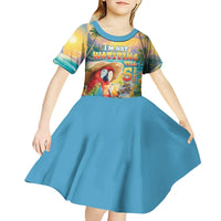 Hawaii Parrot Kid Short Sleeve Dress Im Not Waiting Till 5 Oclock - Polynesian Pride