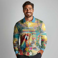 Hawaii Parrot Long Sleeve Polo Shirt Im Not Waiting Till 5 Oclock