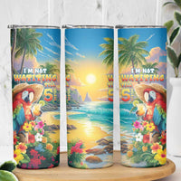 Hawaii Parrot Skinny Tumbler Im Not Waiting Till 5 Oclock - Polynesian Pride