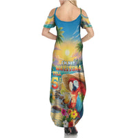 Hawaii Parrot Summer Maxi Dress Im Not Waiting Till 5 Oclock LT05 - Polynesian Pride