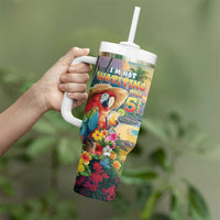 Hawaii Parrot Tumbler With Handle Im Not Waiting Till 5 Oclock LT05 - Polynesian Pride