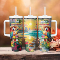 Hawaii Parrot Tumbler With Handle Im Not Waiting Till 5 Oclock LT05 - Polynesian Pride