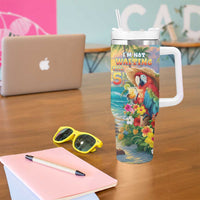 Hawaii Parrot Tumbler With Handle Im Not Waiting Till 5 Oclock LT05 - Polynesian Pride