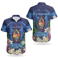 Guam Liberation Day Couples Matching Long Sleeve Bodycon Dress and Hawaiian Shirt Pas Para I Chamoru