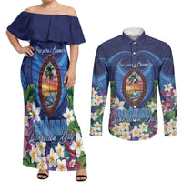 Guam Liberation Day Couples Matching Off Shoulder Maxi Dress and Long Sleeve Button Shirt Pas Para I Chamoru