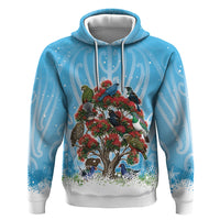 New Zealand Birds Christmas Hoodie Pohutukawa Xmas Tree