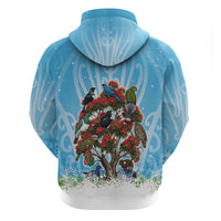 New Zealand Birds Christmas Hoodie Pohutukawa Xmas Tree