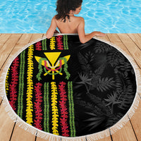Hawaii Lei Kanaka Maoli Flag Beach Blanket Tropical Vibes