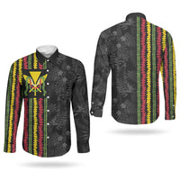 Hawaii Lei Kanaka Maoli Flag Couples Matching Off Shoulder Short Dress and Long Sleeve Button Shirt Tropical Vibes
