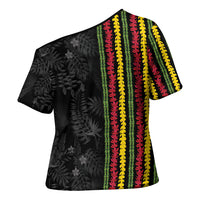 Hawaii Lei Kanaka Maoli Flag Cross Shoulder Shirt Tropical Vibes