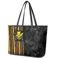Hawaii Lei Kanaka Maoli Flag Leather Tote Bag Tropical Vibes