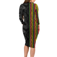 Hawaii Lei Kanaka Maoli Flag Long Sleeve Bodycon Dress Tropical Vibes