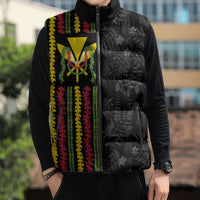 Hawaii Lei Kanaka Maoli Flag Sleeveless Puffer Jacket Tropical Vibes