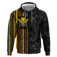 Hawaii Lei Kanaka Maoli Flag Zip Hoodie Tropical Vibes