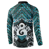 New Zealand Maori Button Sweatshirt Poutama Pikorua - Single Twist Paua Shell