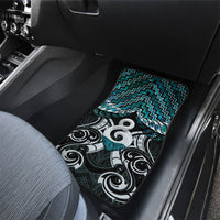 New Zealand Maori Car Mats Poutama Pikorua - Single Twist Paua Shell