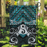 New Zealand Maori Garden Flag Poutama Pikorua - Single Twist Paua Shell