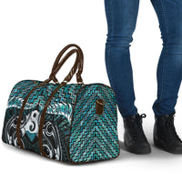 New Zealand Maori Travel Bag Poutama Pikorua - Single Twist Paua Shell