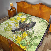 New Zealand Piwakawaka Fantail Bird Quilt With Kowhai Flowers LT05 - Polynesian Pride