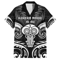 New Zealand Te Reo Maori Family Matching Puletasi and Hawaiian Shirt Korero Maori Ai Au LT05 Dad's Shirt - Short Sleeve Black - Polynesian Pride