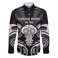 New Zealand Te Reo Maori Family Matching Puletasi and Hawaiian Shirt Korero Maori Ai Au LT05 Dad's Shirt - Long Sleeve Black - Polynesian Pride