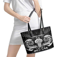 New Zealand Te Reo Maori Leather Tote Bag Korero Maori Ai Au LT05 - Polynesian Pride