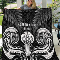 New Zealand Te Reo Maori Quilt Korero Maori Ai Au LT05 Black - Polynesian Pride