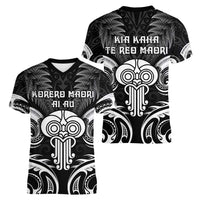 New Zealand Te Reo Maori Women V-Neck T-Shirt Korero Maori Ai Au LT05 - Polynesian Pride