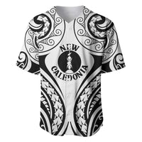 New Caledonia Day Baseball Jersey Polynesian Curves White Color - Polynesian Pride