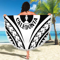 New Caledonia Day Beach Blanket Polynesian Curves White Color - Polynesian Pride