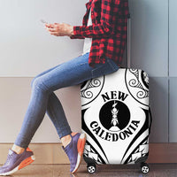 New Caledonia Day Luggage Cover Polynesian Curves White Color - Polynesian Pride