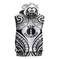 New Caledonia Day Sleeveless Zip Hoodie Polynesian Curves White Color - Polynesian Pride