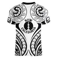 New Caledonia Day Women V-Neck T-Shirt Polynesian Curves White Color - Polynesian Pride